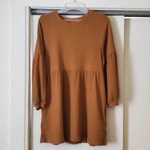 Piper & Scoot Ribbed Tunic in Dark Mustard